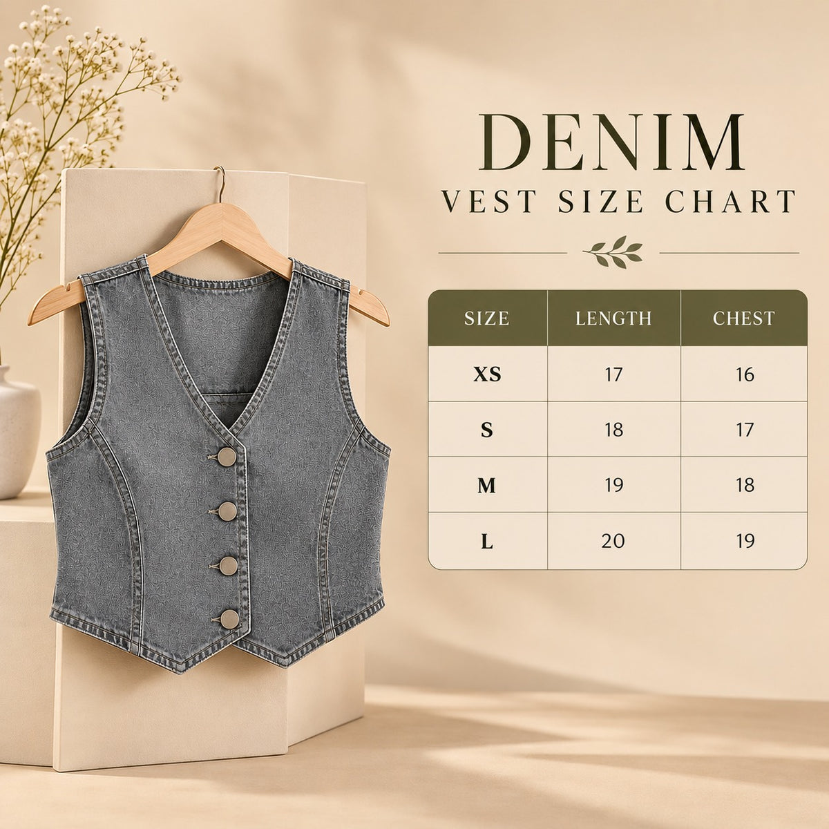 SKY BLUE FITTED DENIM VEST