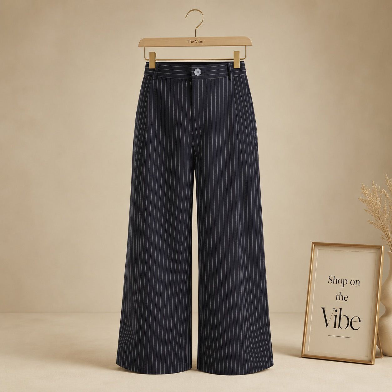 WHITE LINING BLACK FORMAL PANT WIDE LAG