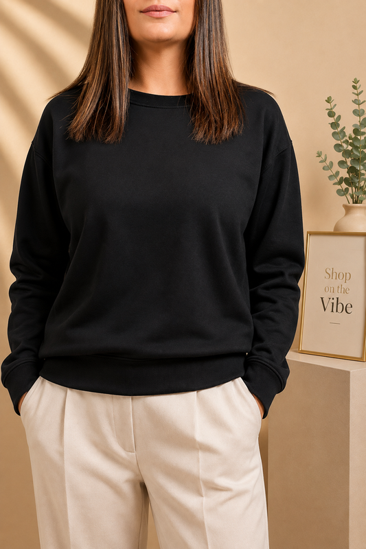 Plain Black Sweatshirt // Women