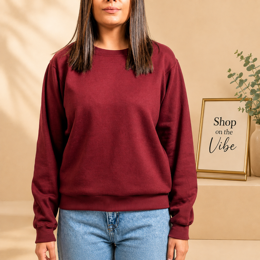 Plain Burgundy Sweatshirt // Women