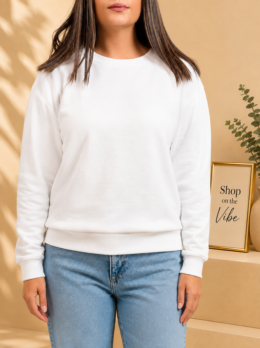 Plain White Sweatshirt // Women