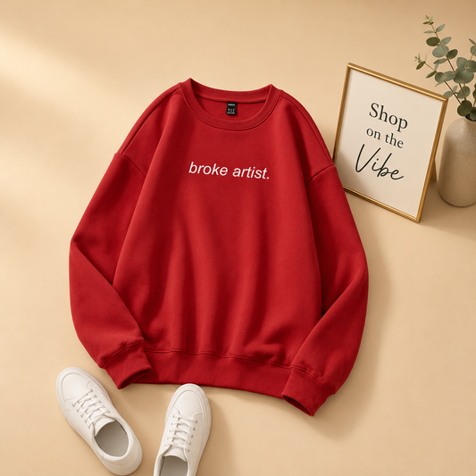 BROKE ARTIST RED SWEATHSHIRT