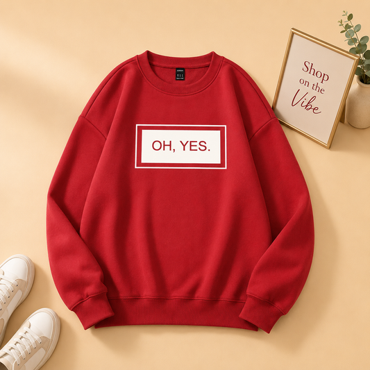OH YES BOX RED SWEATSHIRT
