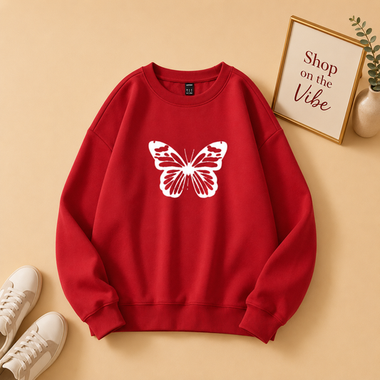 BIG BUTTERFLY RED SWEATSHIRT