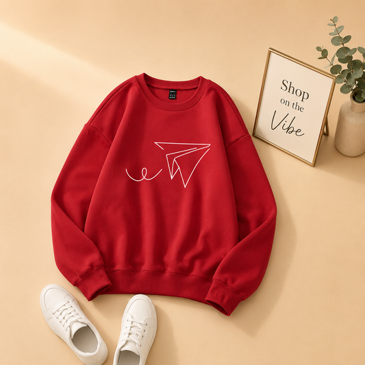PAPER PLANE RED SWEATSHIRT