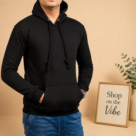 PLAIN BLACK HOODIE