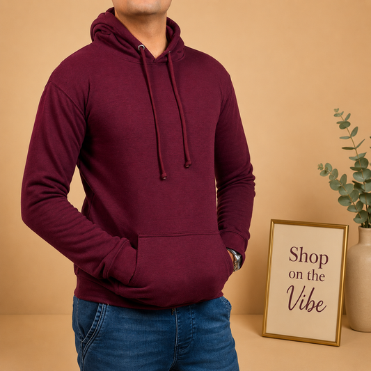 PLAIN BURGUNDY HOODIE