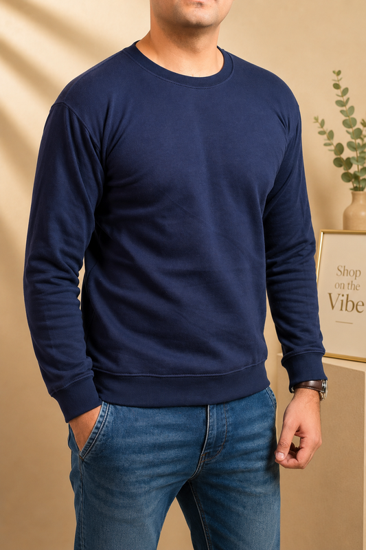 Basic Dark Blue Sweatshirt // Men