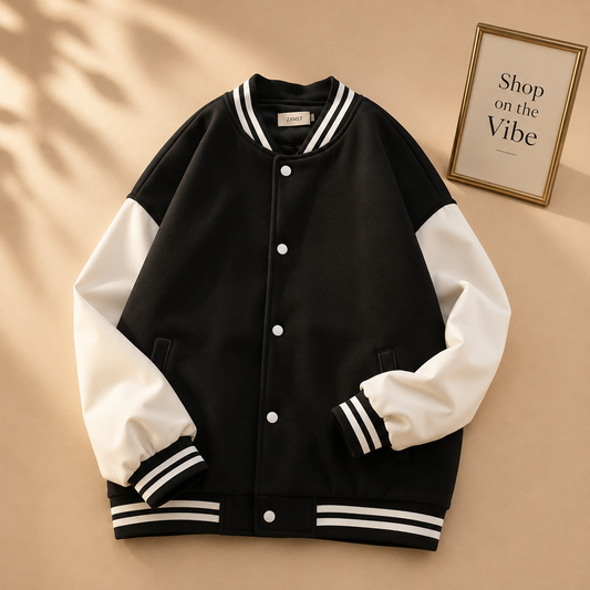 BLACK BASEBALL JACKET