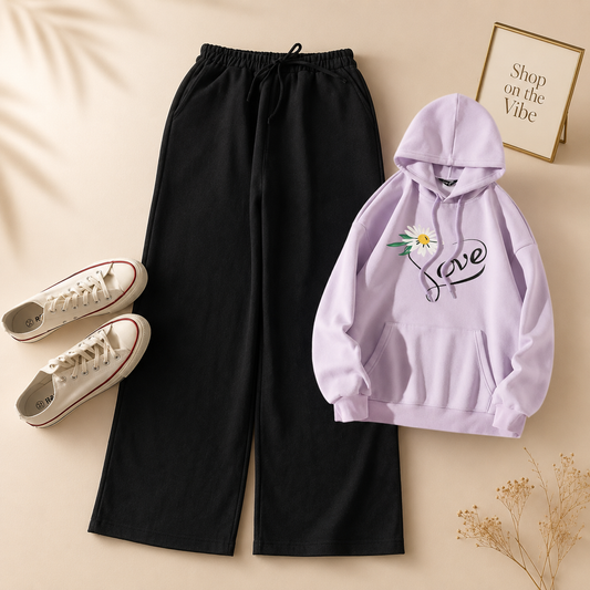 LILAC HOOD LOVE SUNFLOWER WITH BLACK FLAPPER