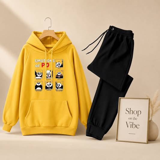 YELLOW HOOD EMOTIONS OF PO WITH BLACK TROUSER