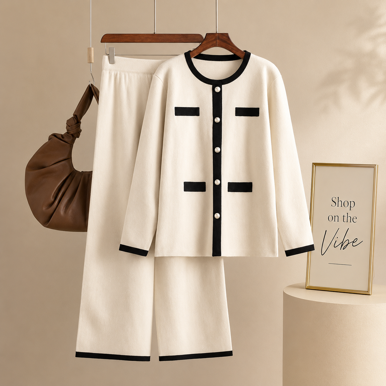 WHITE BUTTON TRACKSUIT