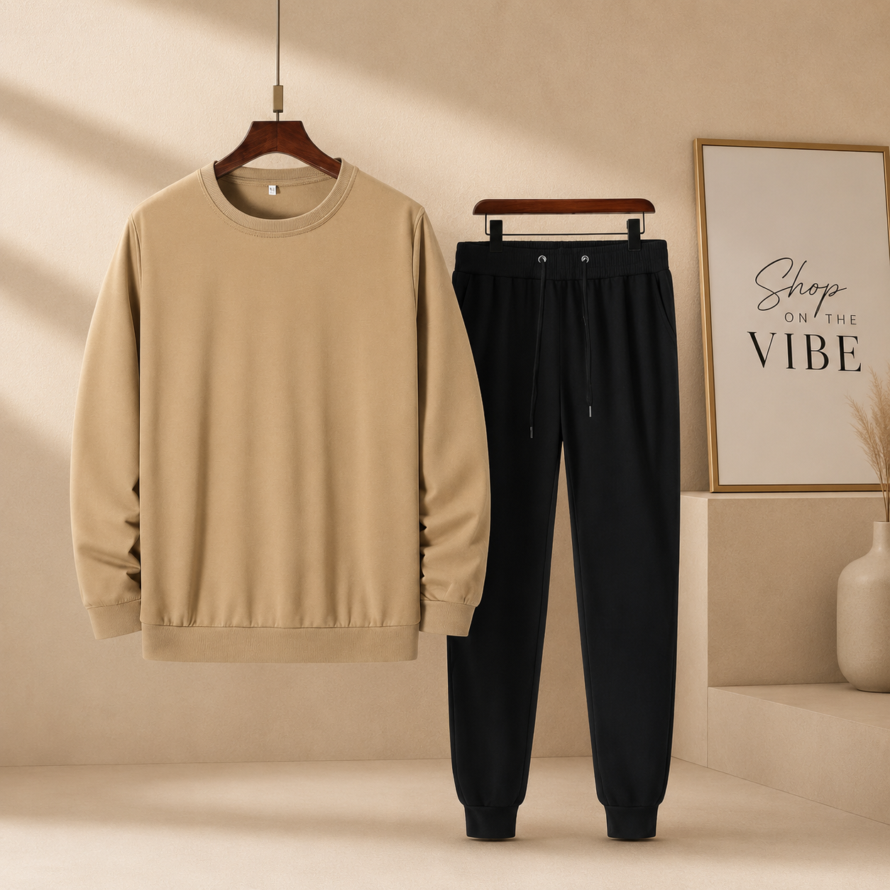 PLAIN SKIN SWEATSHIRT WITH BLACK SWEATPANT