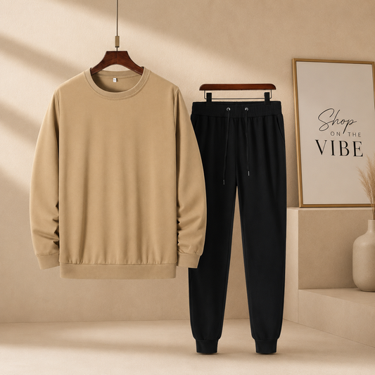 PLAIN SKIN SWEATSHIRT WITH BLACK SWEATPANT