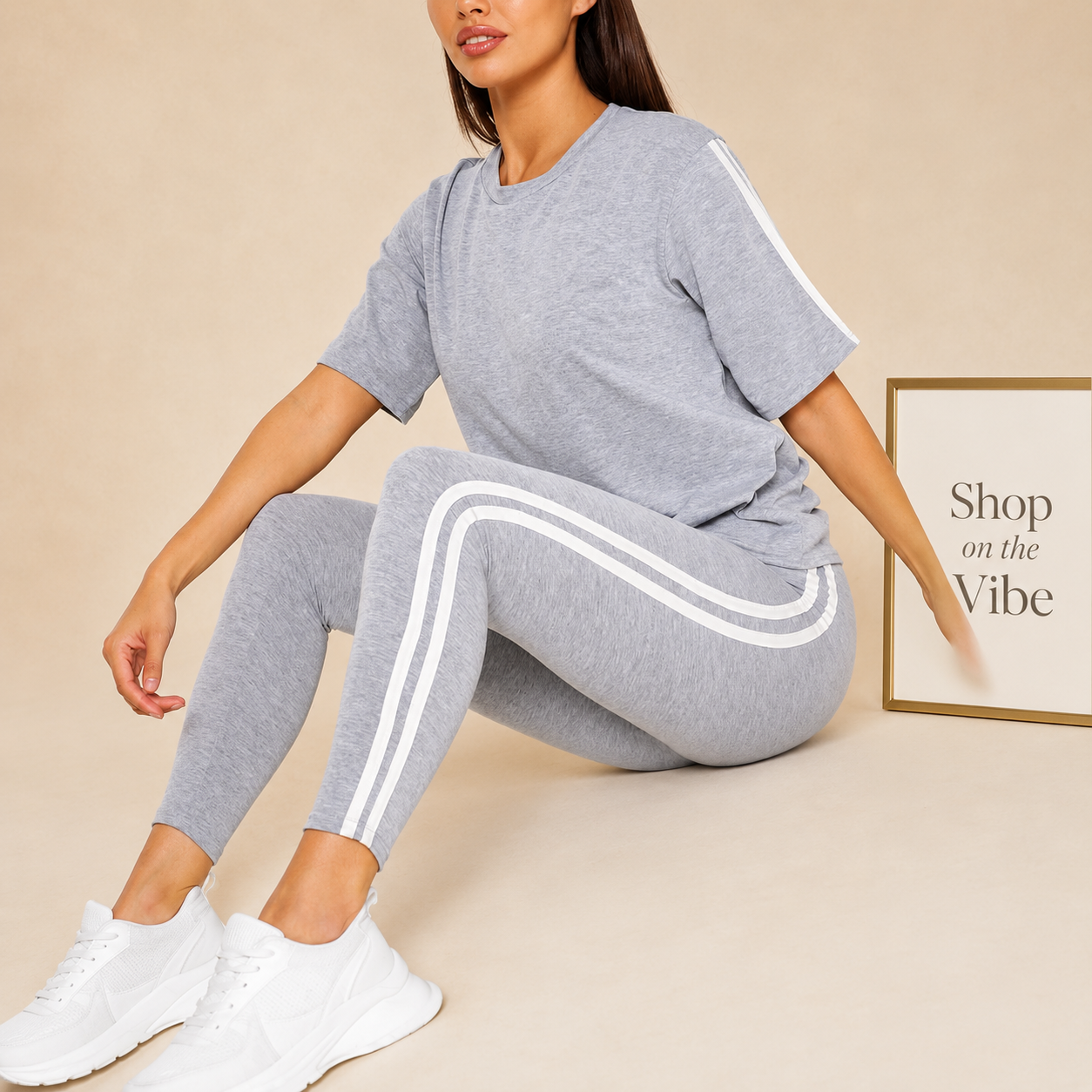 GREY WHITE SIDE LINE TRACKSUIT