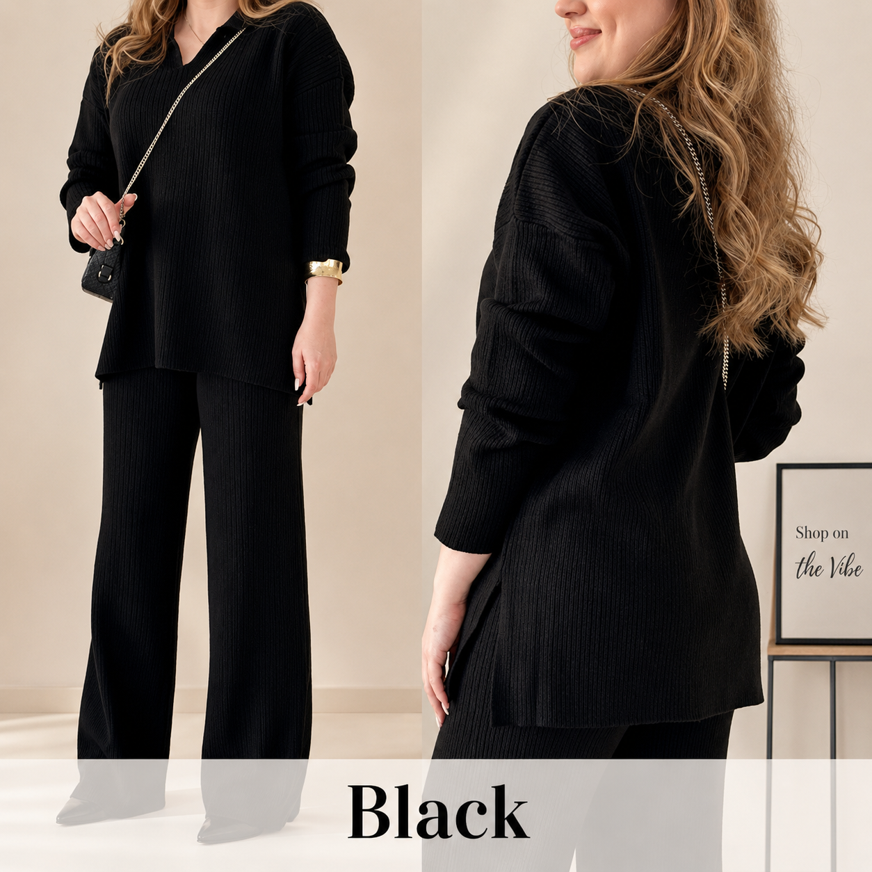 V-MATCHING DUO SET (BLACK COLOUR)