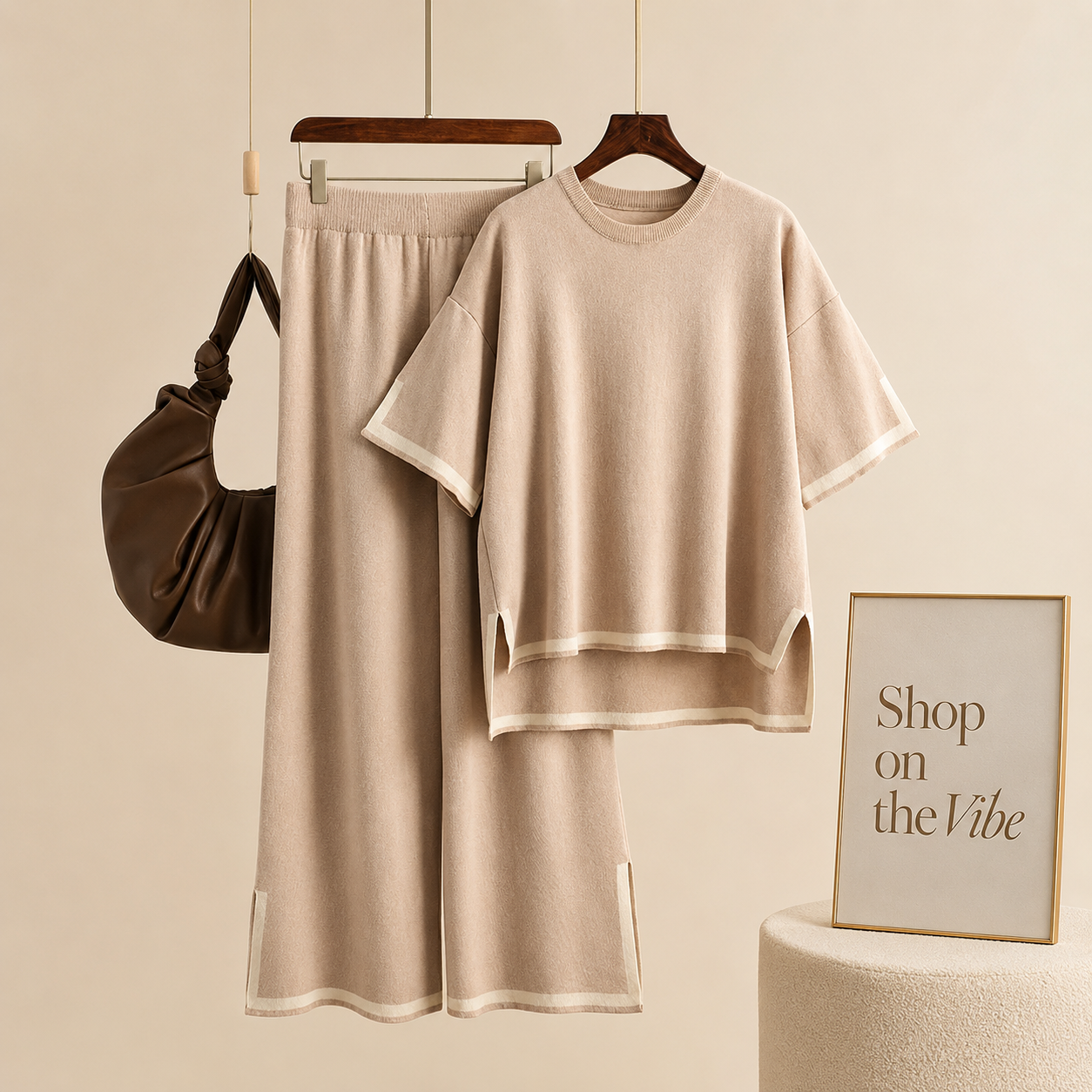 BEIGE SUMMER LINING DRESS