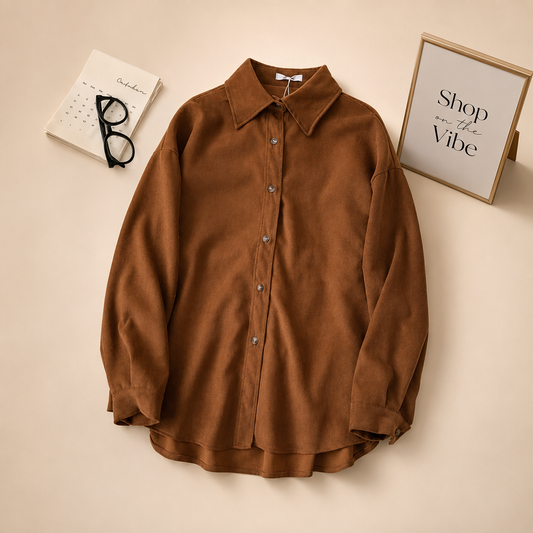 COFEE BROWN BUTTON DOWN SHIRT