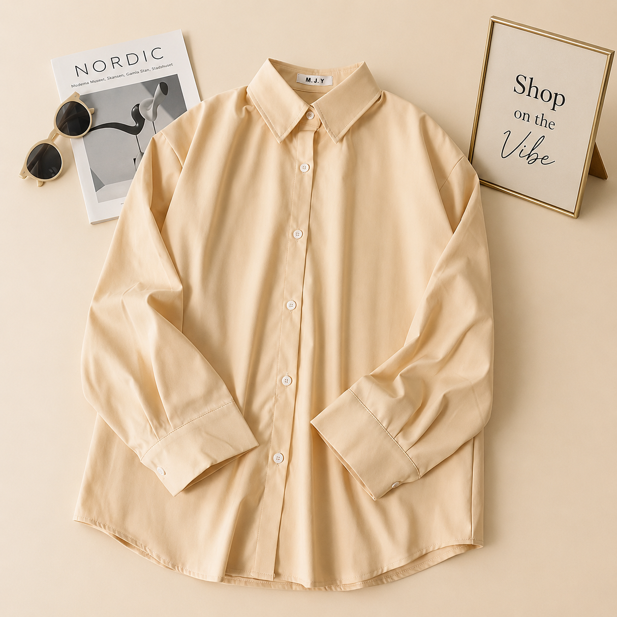 CREAM BUTTON DOWN SHIRT