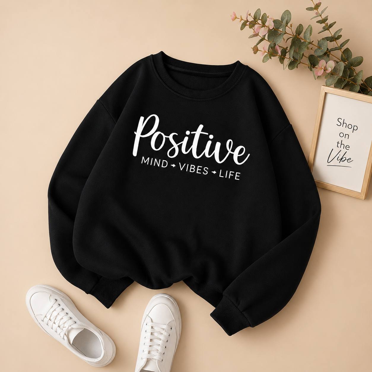 BLACK POSITIVE SWEATSHIRT