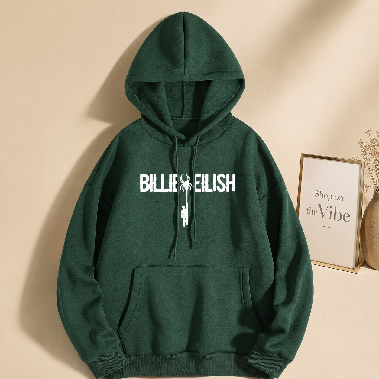 BOTTLE GREEN HOOD BELLIE ELISH WITH LOGO