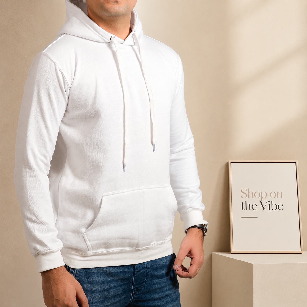 Basic White Hoodie // Men