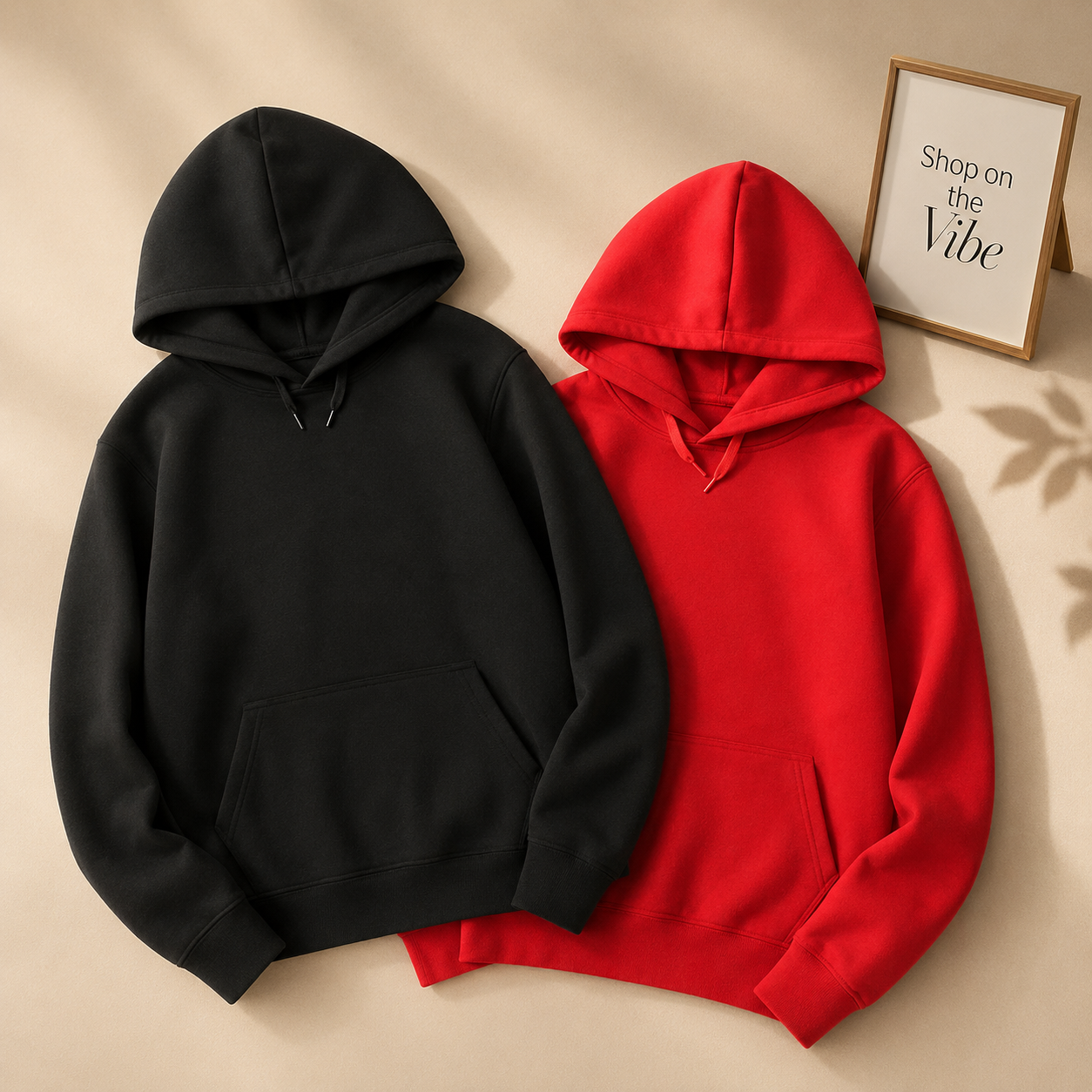 BASIC HOODIE BLACK AND RED