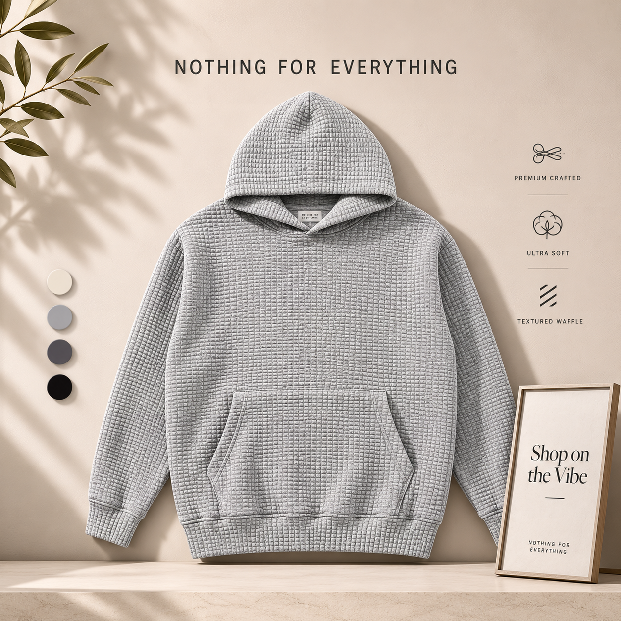 WAFFLE KNIT HOODIE