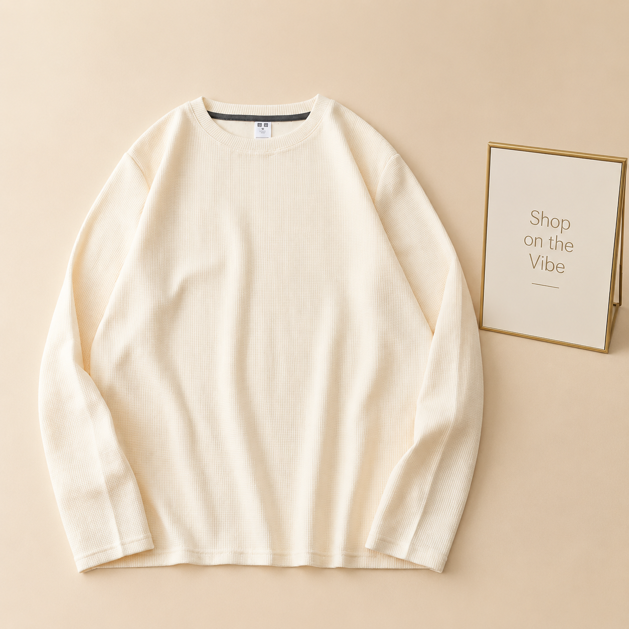 WAFFLE KNIT SWEATSHIRT