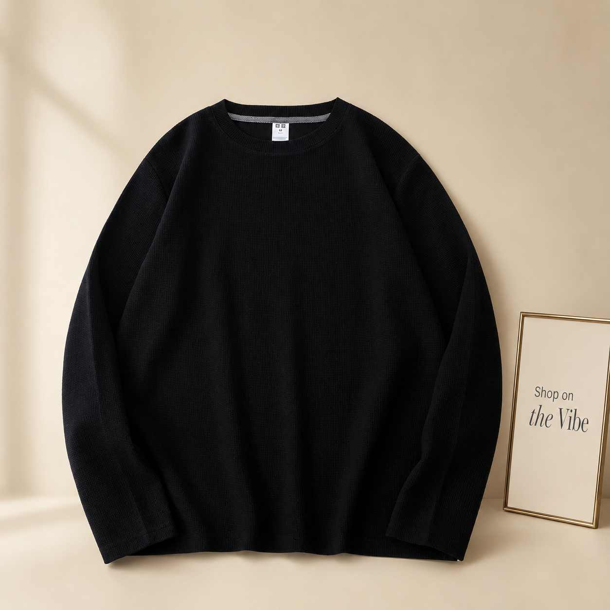 WAFFLE KNIT SWEATSHIRT