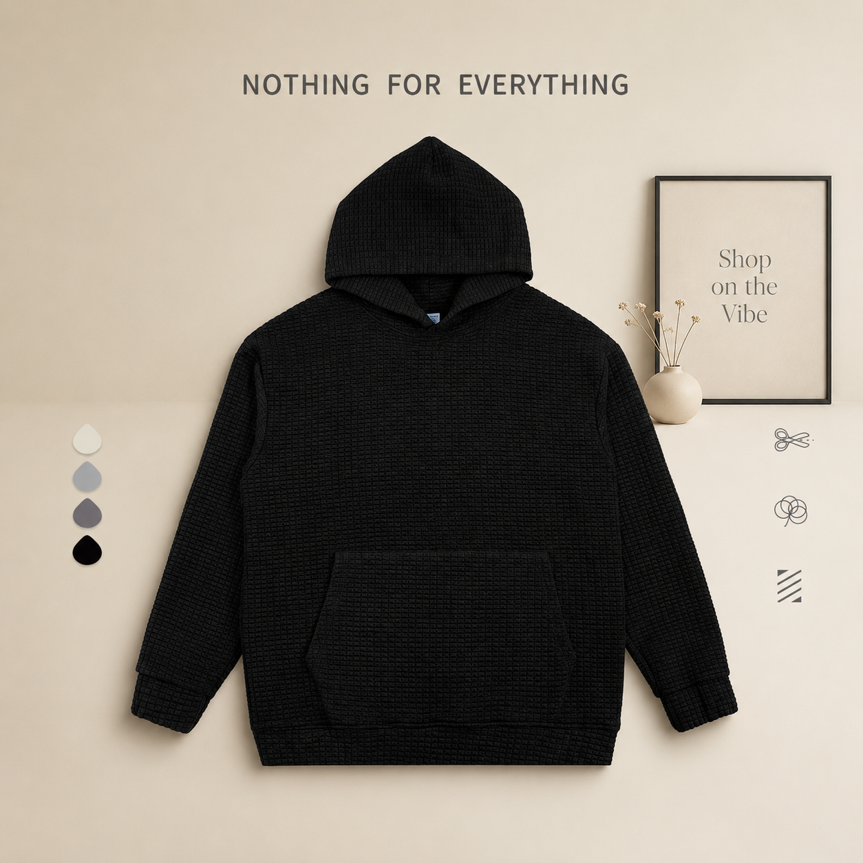 WAFFLE KNIT HOODIE