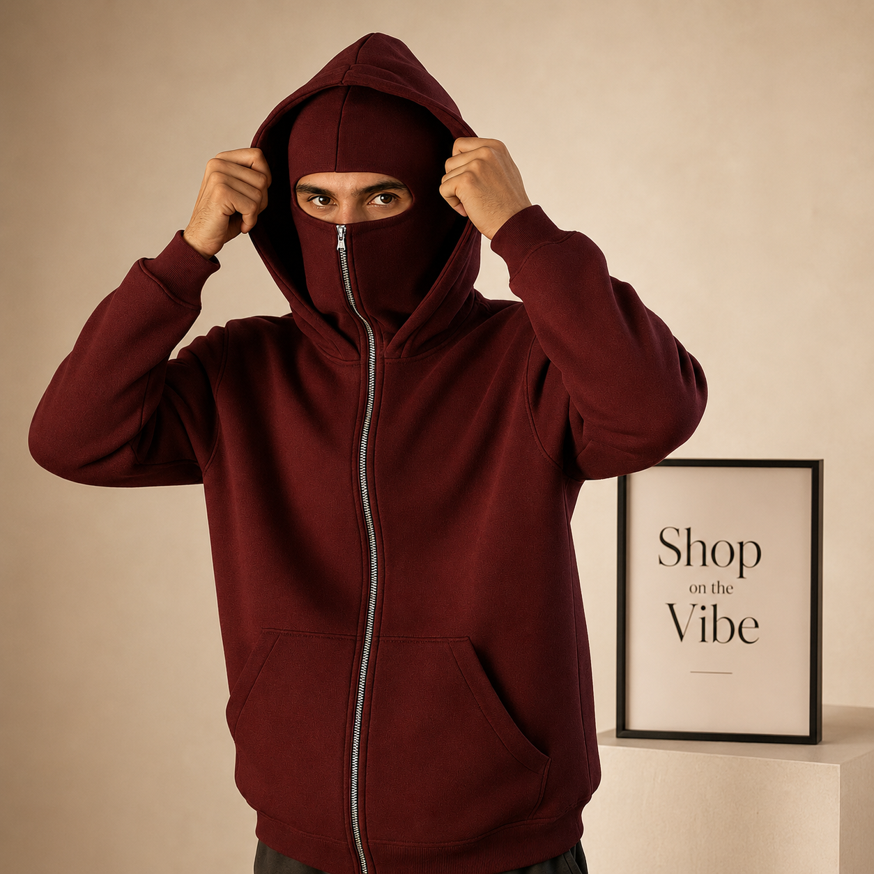 MAROON NINJA HOODIE