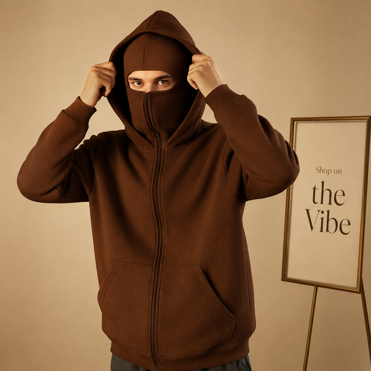 BROWN NINJA HOODIE