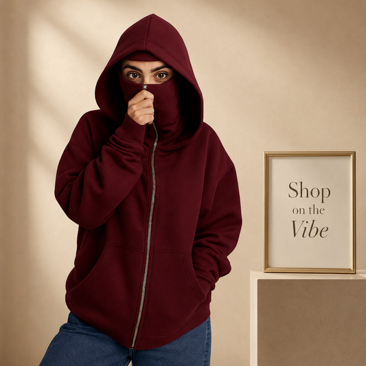 MAROON NINJA HOODIE-WOMEN