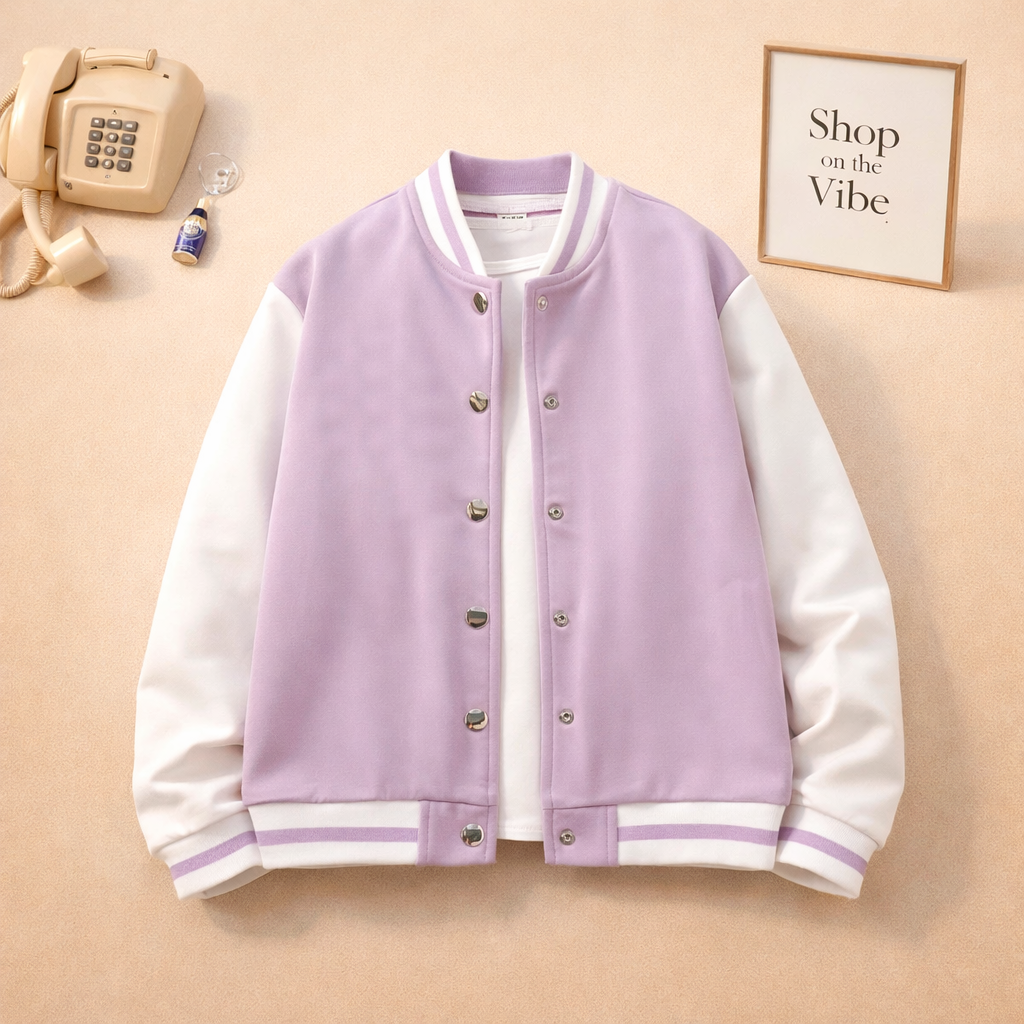 LILAC VARSITY JACKET