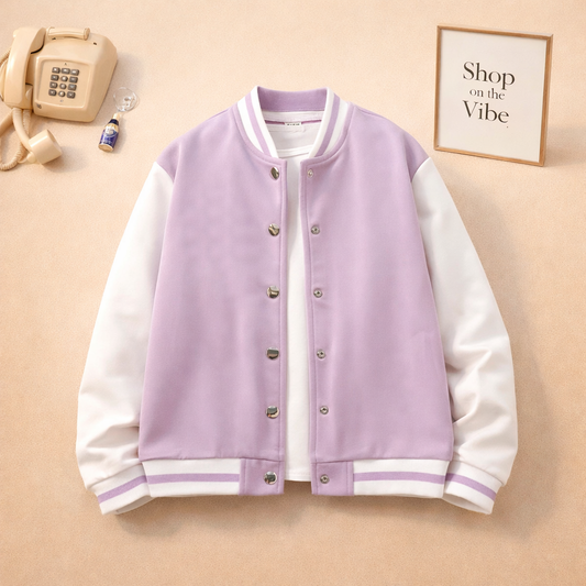 LILAC VARSITY JACKET