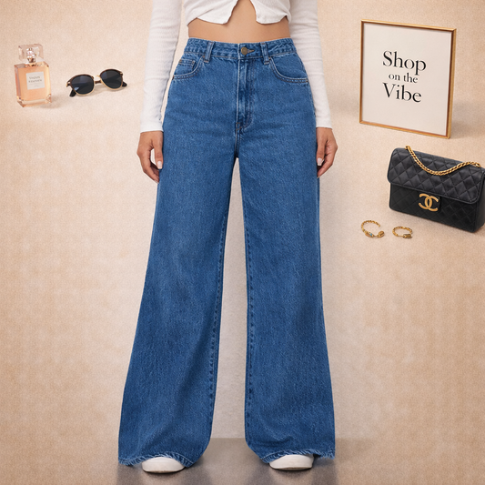MID BLUE WIDE LEG