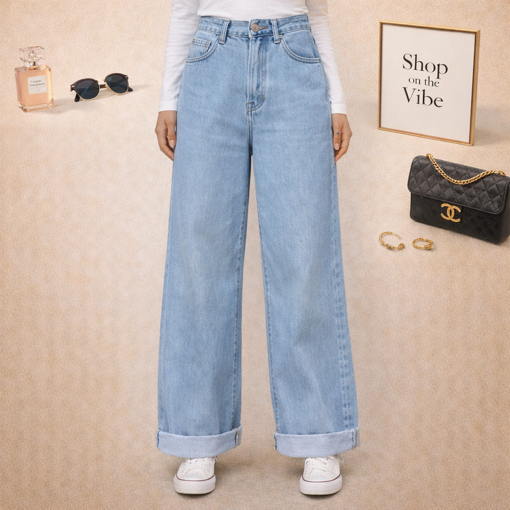 ICE BLUE WIDE LEG