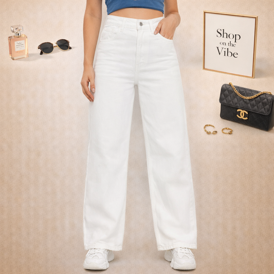 WHITE WIDE LEG