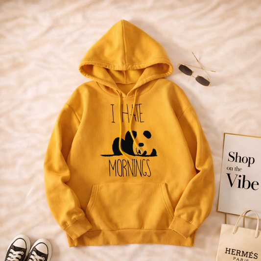 YELLOW HOODIE I HATE MORNING