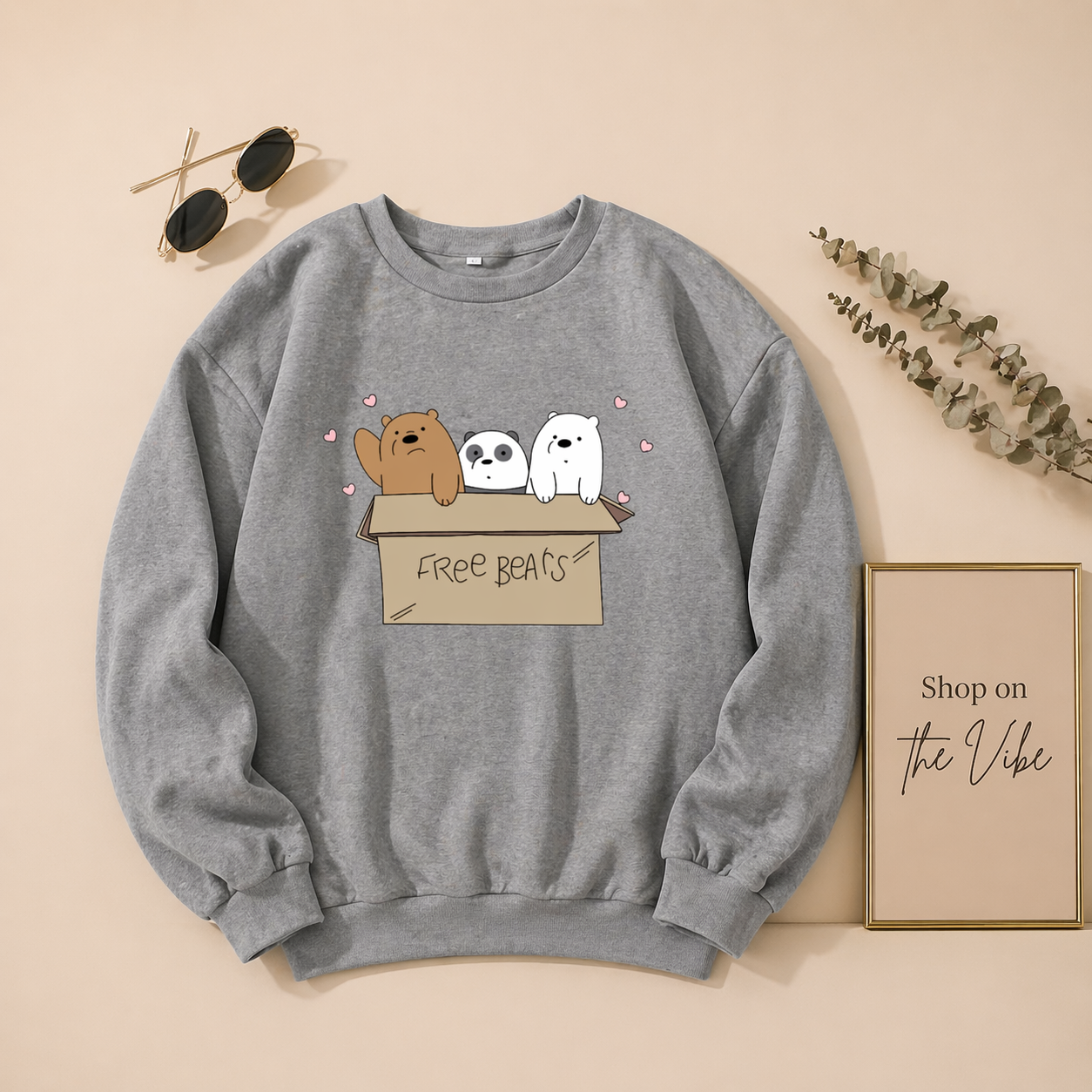 GREY FREE BEAR SWEAT SHIRT