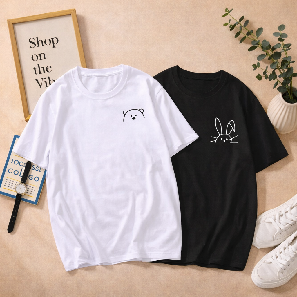 PAIR OF 2 TSHIRTS (RABBIT BEAR PAIR)