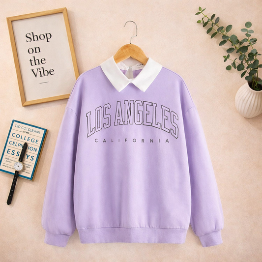 LILAC COLLAR SWEATSHIRT LOS ANGLES