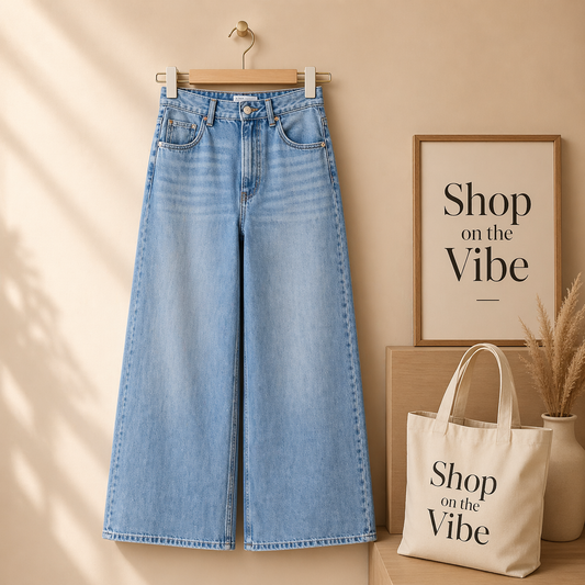 SKY BLUE WIDE LEG JEANS