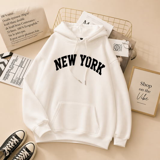 NEW YORK WHITE HOODIE