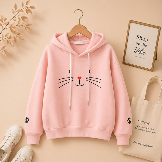 PINK CLAW CAT HOODIE