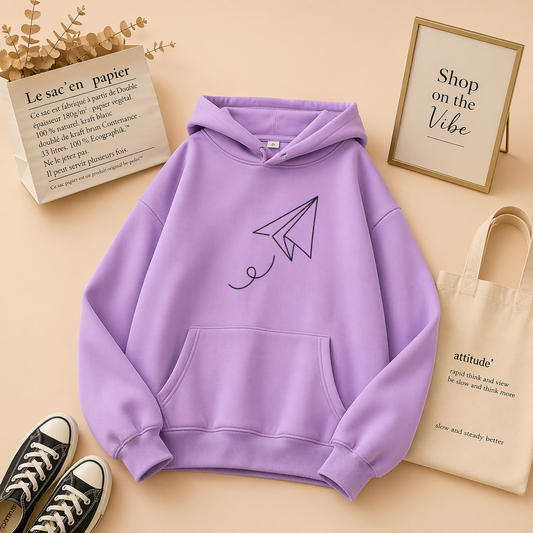 PAPER PLANE LILAC HOODIE
