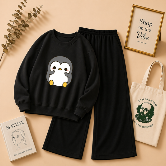 PIGEOUN BLACK SWEATSHIRT WITH FLAPPER TROUSER