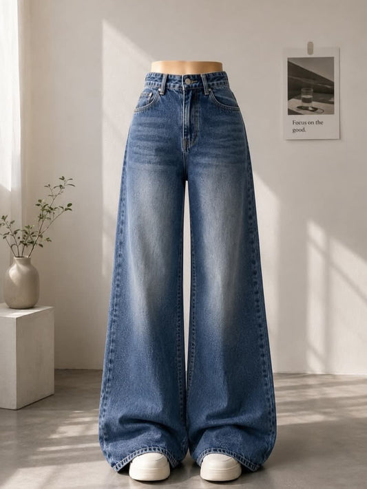 VINTAGE MID BLUE GREENISH FADED JEANS