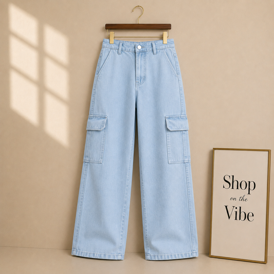 ICE BLUE CARGO JEANS
